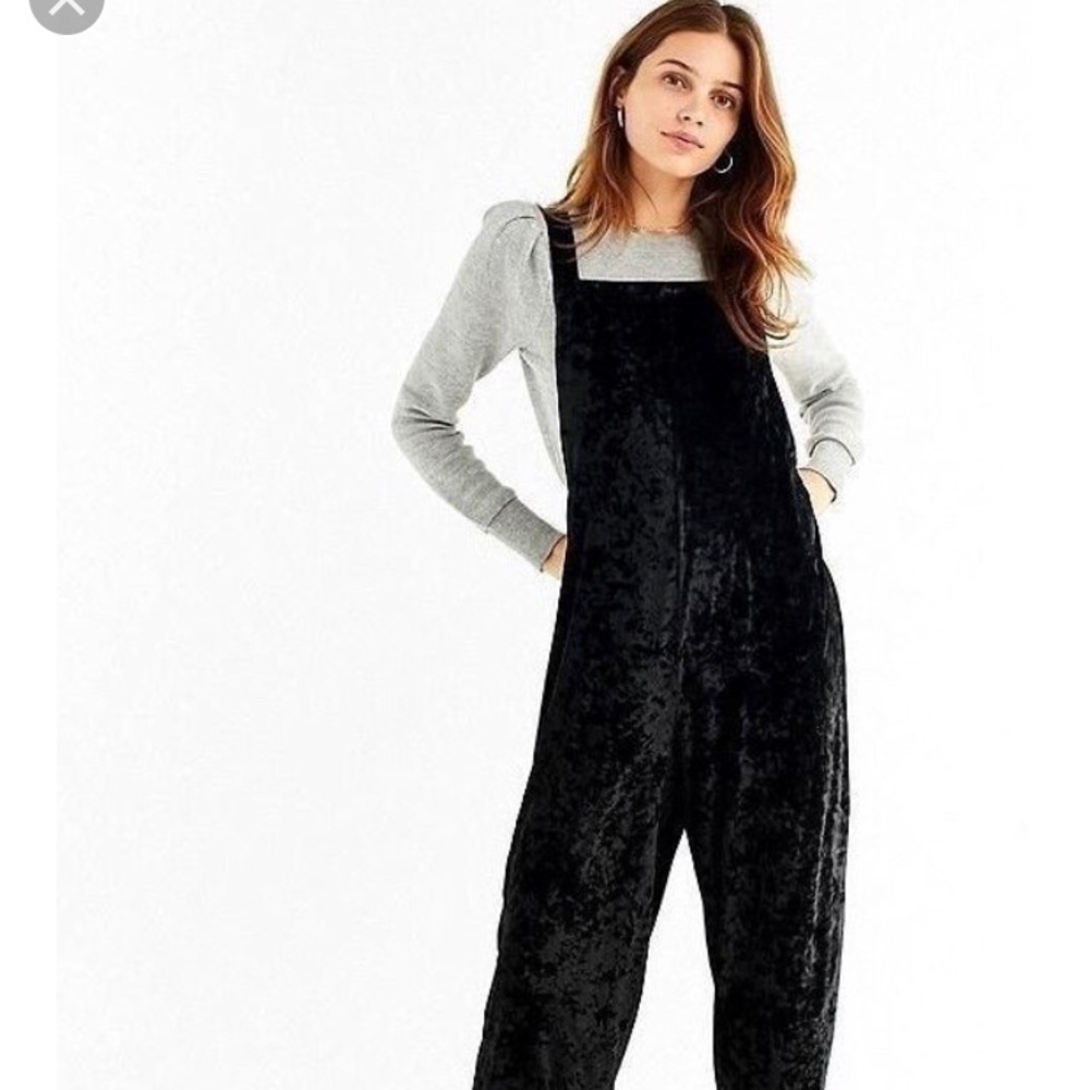 Black velvet jumpsuit